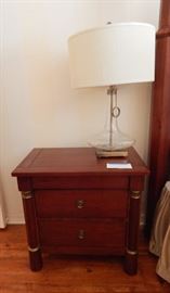 Lexington End Table (One of two) - Unique Brass and Glass Lamp (One of two)