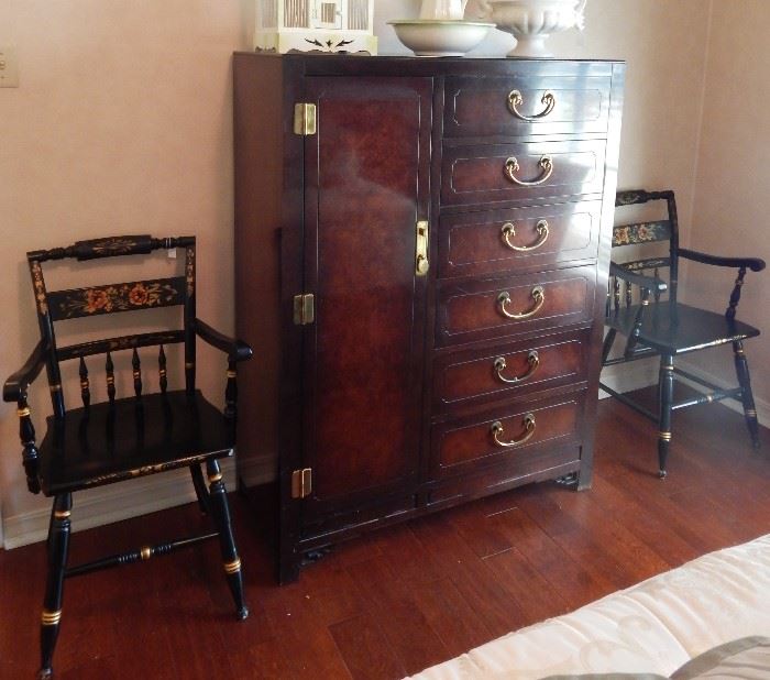 Asian Inspired Armoire - Vintage Chairs