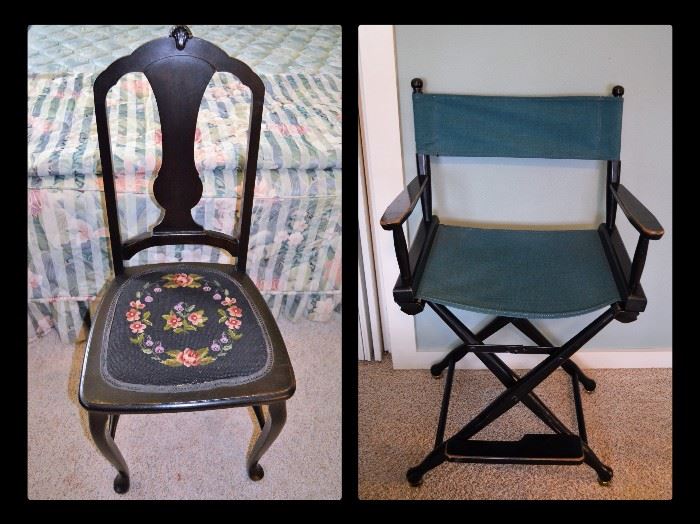 Antique chair and director chair