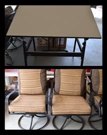 Patio chairs and drafting table