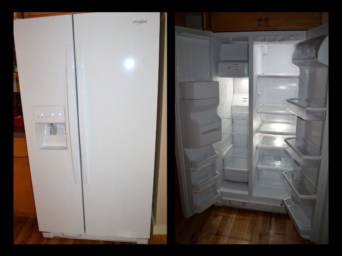 Nearly new Whirlpool side-by-side refrigerator