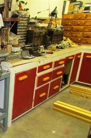 Note tool chests, loaded with attachments and tools