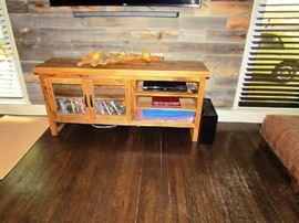 Rustic pine entertainment console