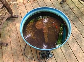 ceramic koy pond with fish