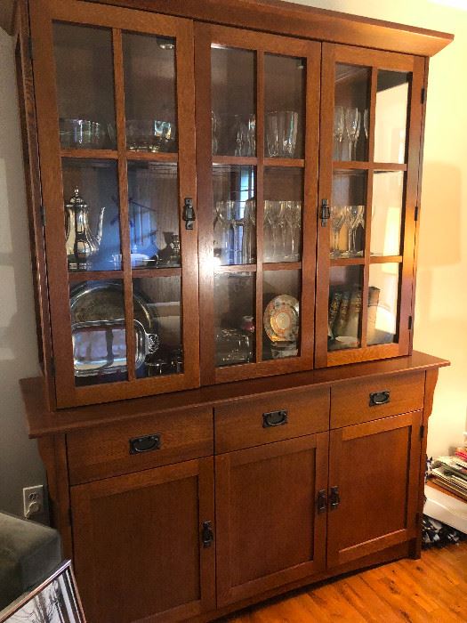 Mission style china cabinet