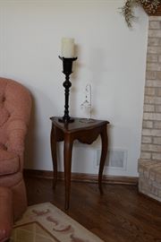 Side Table, Candleholder and Candle