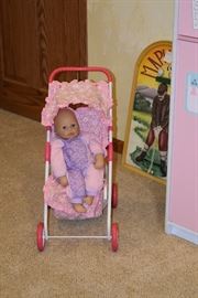 Doll and Doll Stroller