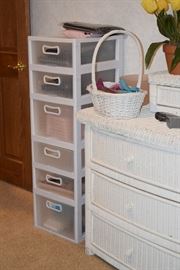 Wicker Dresser, Portable Drawers