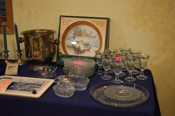 Glassware, Plates, Platters, Candle Holders, Decorative Plate