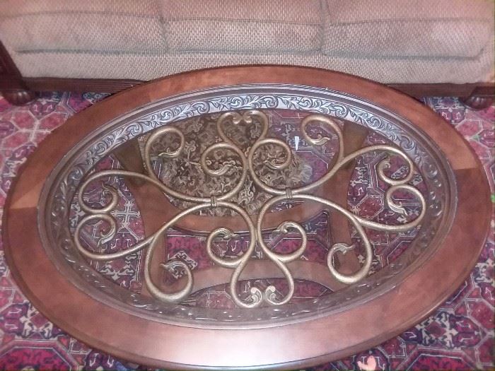 NEW - IMPORTED Antique Glass Coffee Table - Hard Wood - Amazingly Designed for this Royalt Family - Worth thousand$ - Buy  it for pennies on the dollar!!!