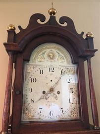 Antique English Grandfather clock.  This clock is magnificent, and would make a grand statement in any home.