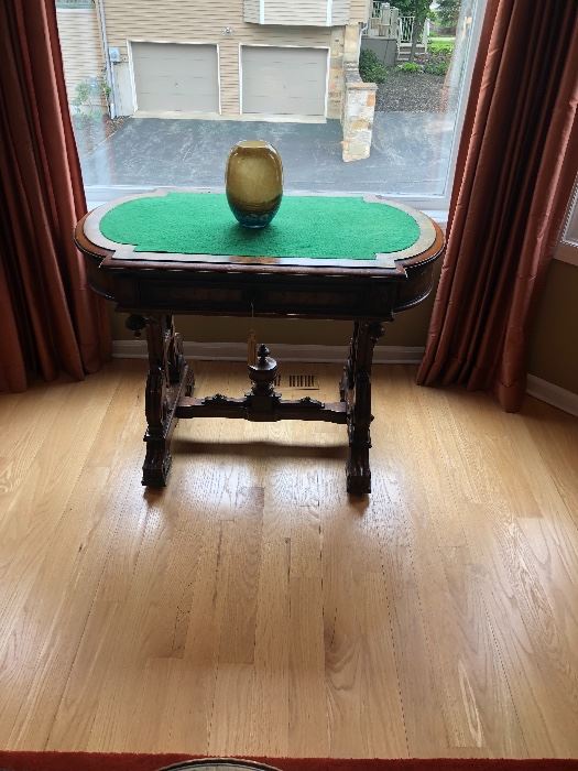 Victorian Desk, ornately carved and in immaculate condition for the age.  A glass top may be added for protection.