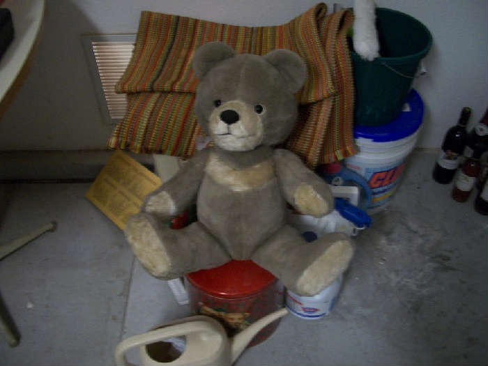 Antique large stuffed teddy bear.