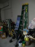 Ladders, dollys, walker, mirror, ironing board