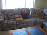 This sectional is in near perfect condition. Comfort doesn't even begin to describe the feeling of sitting or laying on this piece of usable art.