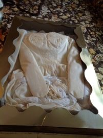  1959 wedding dress preserved in this box.