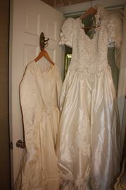  2 beautifully preserved wedding dresses