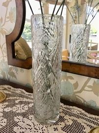 Large/tall cut glass vase