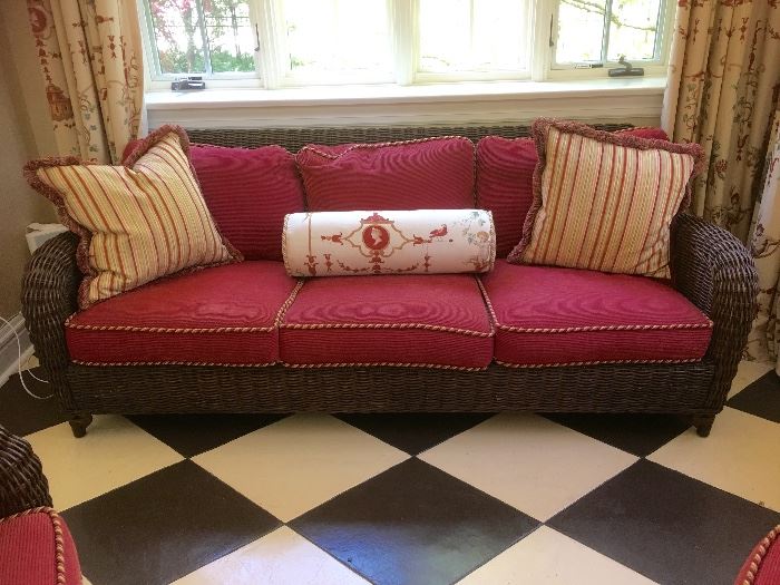 Lot#10 Donghia wicker sofa & pr. lounge chairs 2700.00 (originally 11000.00)