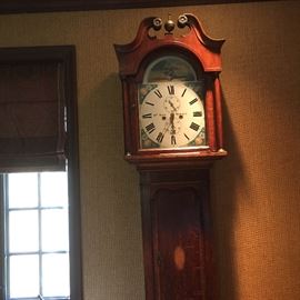 Lot#15 diminutive English grandfather clock mid-19th c. 1600.00