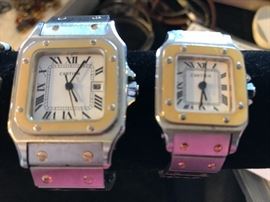 Cartier Men's and ladies watches