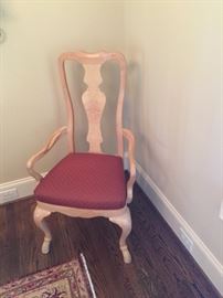 This is one of the arm chairs included in the Dining Room set. The set includes the Dining Room Table, 6 side chairs and 2 arm chairs like the one pictured. All the chair seats are upholstered. Price for the complete 'Dining room set: $1,500.