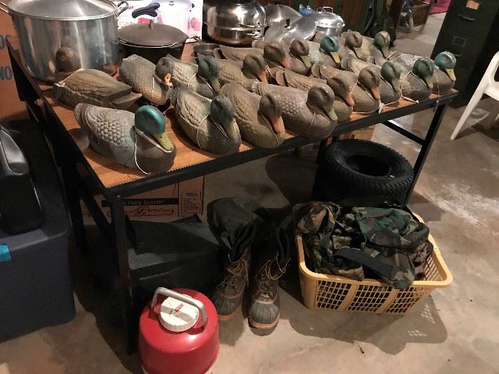 Duck Decoys, Hunting Camo, Boots, etc.