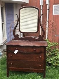 Antique Dresser with Mirror 