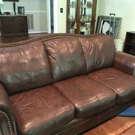Leather sofa and loveseat 