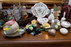 Porcelain Boxes, Ming Rose Dish, Wedgwood Heart Box, Bureau Plats and More!