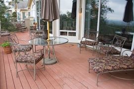 Brown Jordan Cast Aluminum Patio Furniture! Cast Aluminum and Glass Patio Table w/Umbrella:  $300.00  Matching Patio iChairs (6 available) $60.00 ea.  Chaise Lounge:  $120.00  Round Cast Aluminum and Glass Side Table:  $30.00 