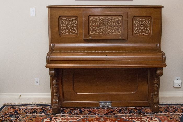Newby & Evans N.Y. Upright Piano, Serial #3302 circa 1800's.  This Charming Upright Is More Compact Than Most.  All Keys and Pedals Are Fully Functional.  It Is In Need Of A Tuning.  The Bench Not Included.  $2,000.00
