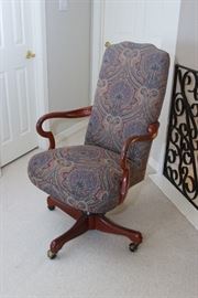 An Office Chair Like No Other.  Carved Wood and Upholstery:  $260.00