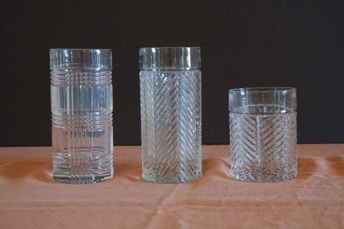 Ralph Lauren Tumblers and Whiskey's.  Tumblers (7 sets of 4)  $50.00 ea.  Whiskey's: (4 sets of 4)  $50.00 ea.
