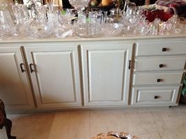 Custom Made Buffet (3'h x 2'w x 7'3" across)  4 Drawer, 3 Door (pull out shelves):  $1,900.00