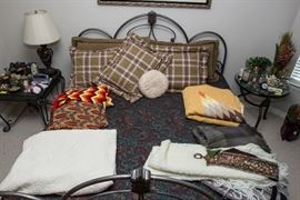 All Blankets, Pillows, Duvet/Comforter and Linens Are Priced To Sell.  [Bed Frame, Mattress and Box Spring Stay w/Family]