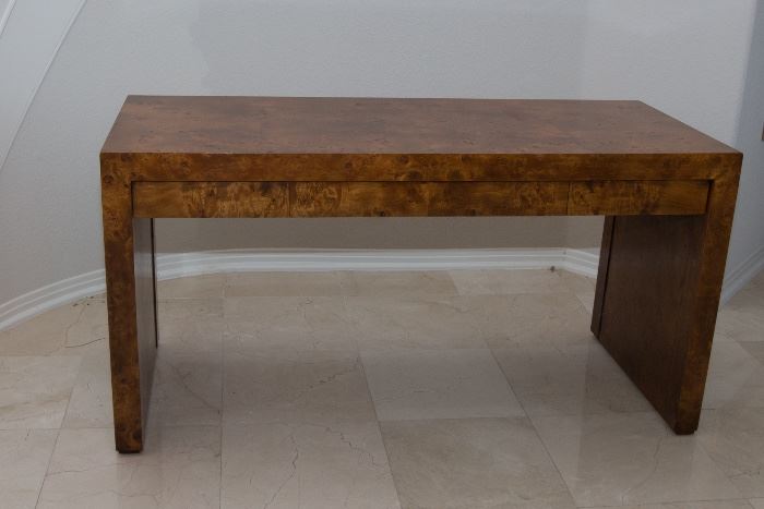 Burl Wood 3 Drawer Desk (19"h x 30"w 30"d):  $400.00