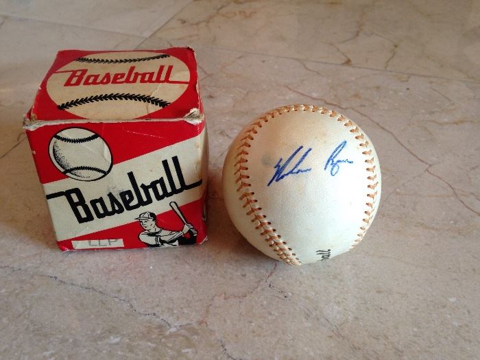 1968 signed baseball, Nolan Ryan and Mills:  $30.00