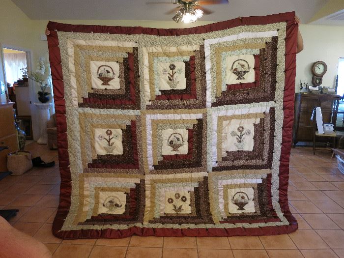 This Is A Beautiful Handmade Quilt. King Size, Excellent Shape.