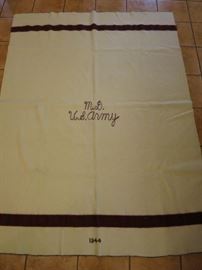 WWII Wool Medical Blanket Dated 1943