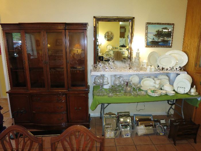 Beautiful China Cabinet And Dishes. 
