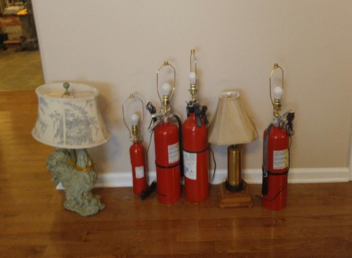 Fire extinguisher lamps