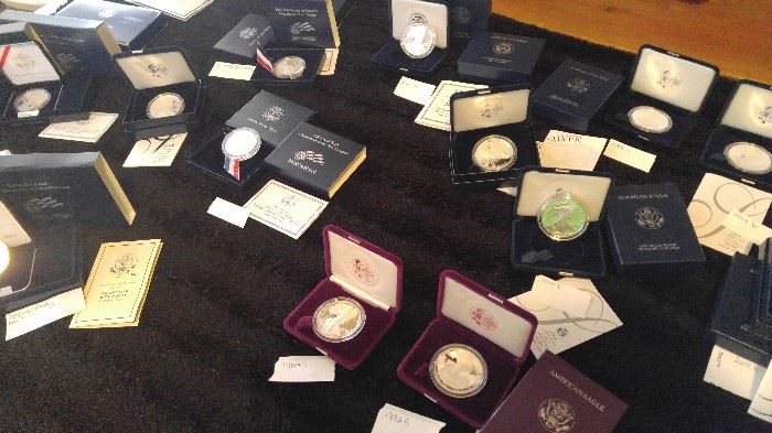 Silver coin collection all uncirculated with certificate of authenticity
