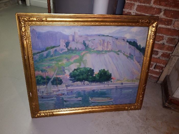 Abel Warshawsky. Titled Cassis on reverse. Southern France coastal painting