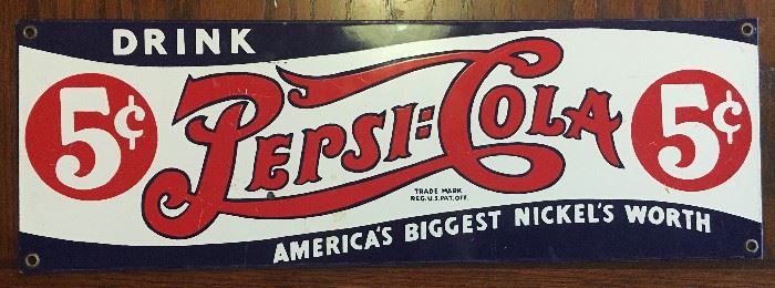 Vintage Porcelain Pepsi-Cola Sign