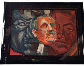 Ernst Neizvestny "Triple Self Portrait" S/N Litho