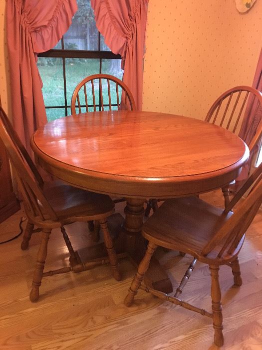 Table (has a leaf) and Four Chairs -- perfect size for small space