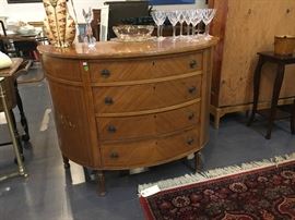 Antique Wooden Demi-lune Chest of Drawers
