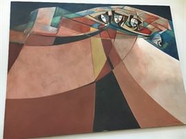 David Johns Acrylic Painting "Trio in Mesa"