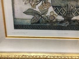 S. Hartenhoff signed lithograph "Rochelle's Bouquet" 